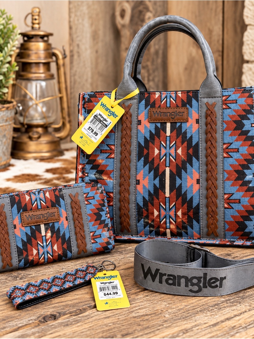 Wrangler Aztec Southwest Tote & Wallet Set NWT